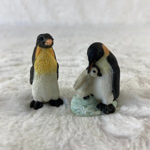 Vintage Stone penguins Mini Figurines  UDC 1996 Figurine 1 1/2" Tall